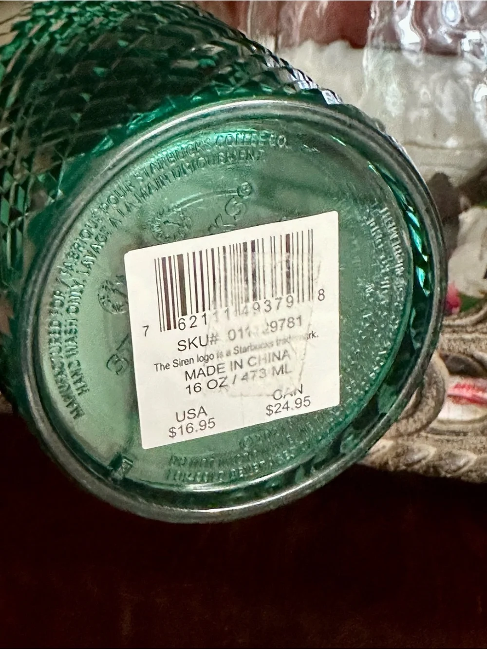 💯 Starbucks Green-Blue Textured Iridescent Tumbler with Embossed Siren / 16 oz.